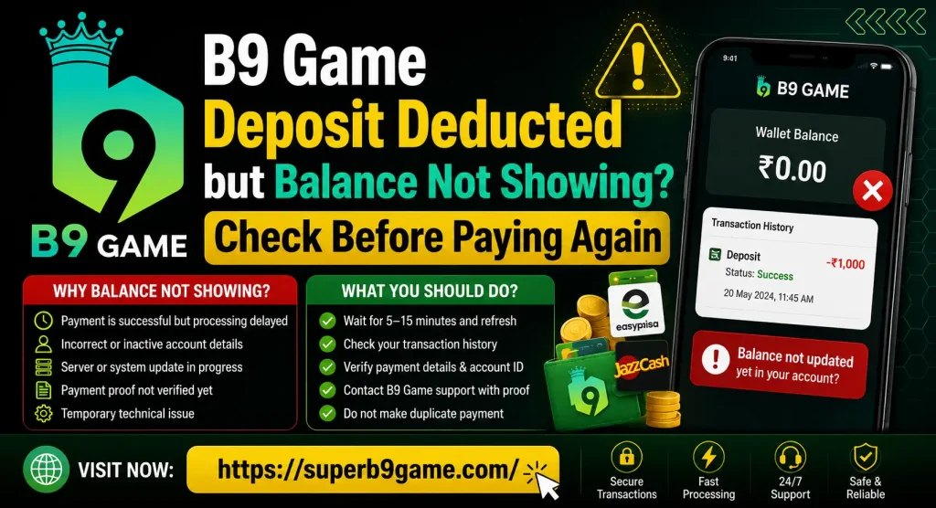 B9 Game Deposit Deducted
